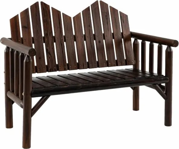 Banco de jardim para 2 pessoas 120 cm x 68 cm x 99 cm com encosto inclinado, assento espaçoso com ripas e apoios de braços, capacidade para 300 kg, ba
