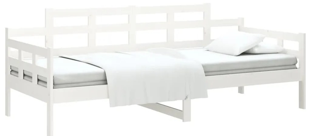 Sofá-cama 90x190 cm madeira de pinho maciça branco