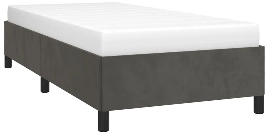 Estrutura de cama 90x200 cm veludo cinzento-escuro