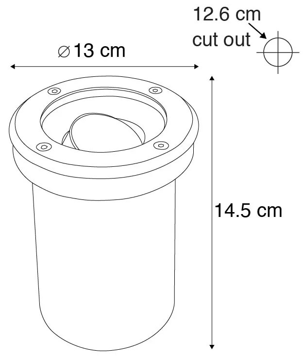 Conjunto de 6 focos de aterramento modernos aço inoxidável IP65 - DELUX Moderno