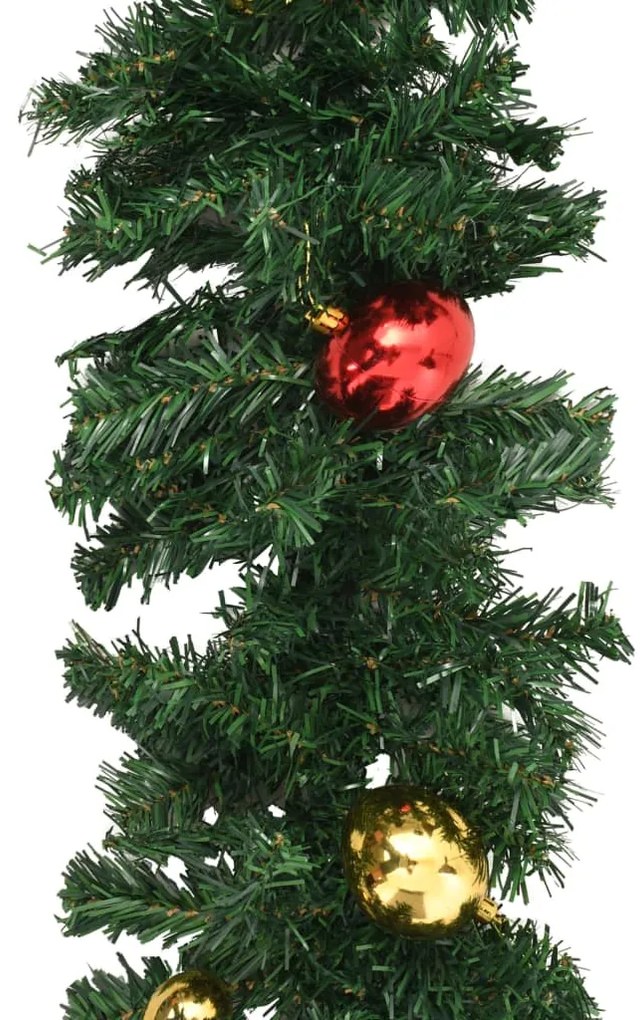 Grinalda de Natal com enfeites 4 pcs 270 cm PVC verde
