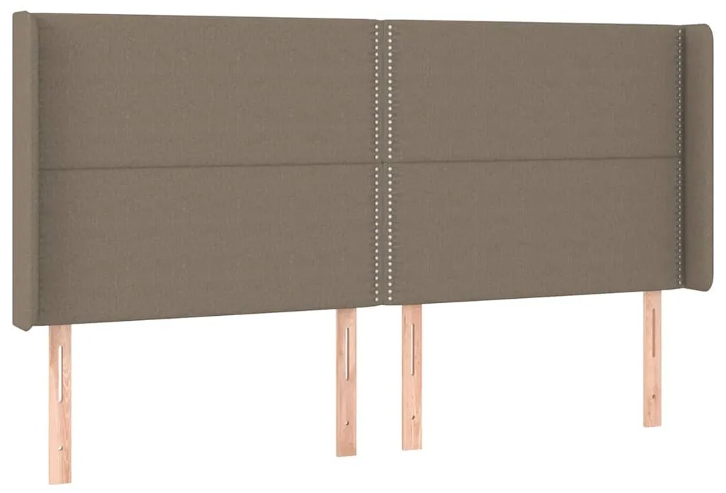 Cama box spring colchão/LED 180x200cm tecido cinza-acastanhado