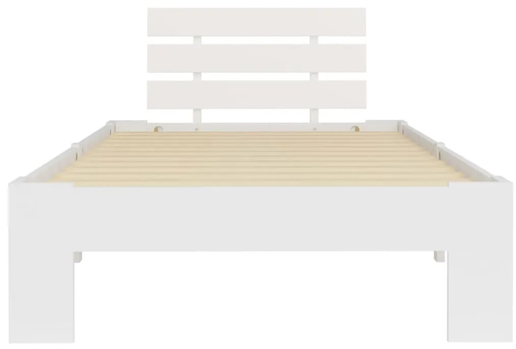 Estrutura de cama 100x200 cm pinho maciço branco