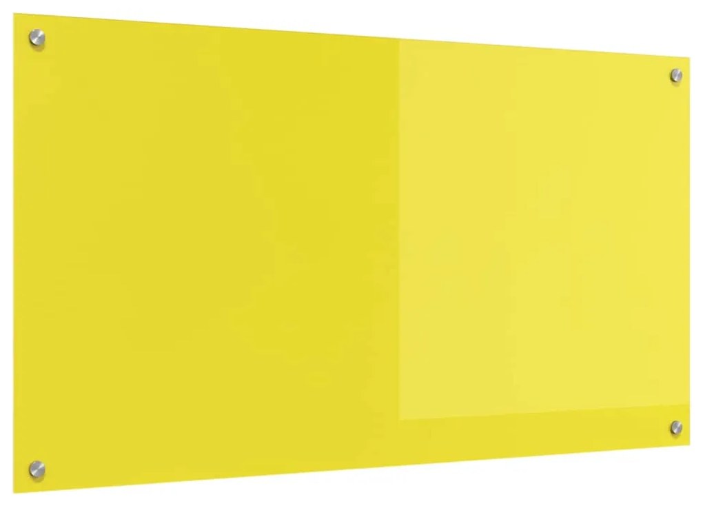 Cozinha Backsplash vidaXL Amarelo 110x60x0,6 cm de Vidro Temperado
