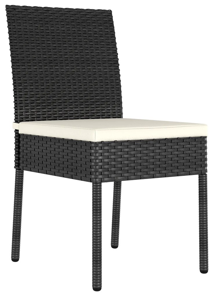 Conjunto de Jantar para Jardim 9 Peças Preto Rattan Poliéster