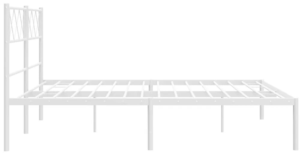 Estrutura de cama com cabeceira 150x200 cm metal branco