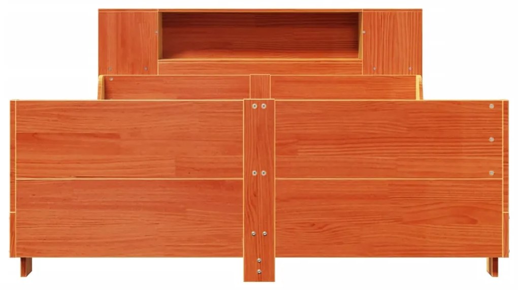 Cama sem colchão 150x200 cm madeira pinho maciça castanho-mel