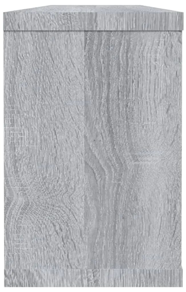 Prateleiras parede 2 pcs madeira processada 60x15x23 cm cinza