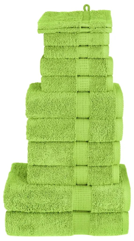 12pcs Conjunto toalhas banho premium SOLUND 600 gsm verde