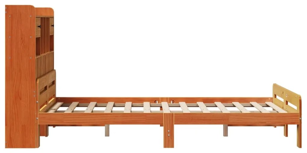 Cama com estante sem colchão 135x190 cm pinho maciço