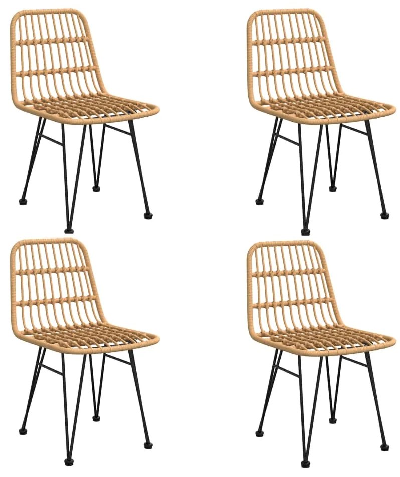 5 pcs conjunto de jantar p/ jardim vime PE