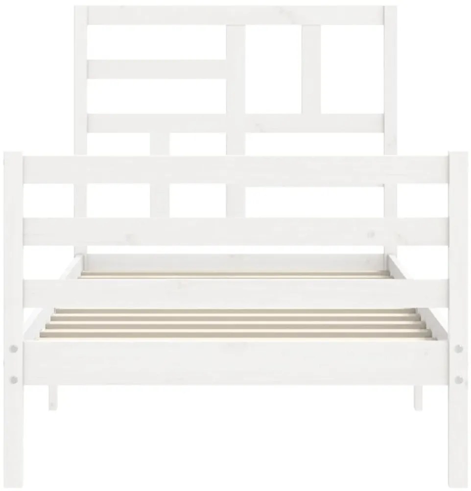 Estrutura de cama com cabeceira 90x200 cm madeira maciça