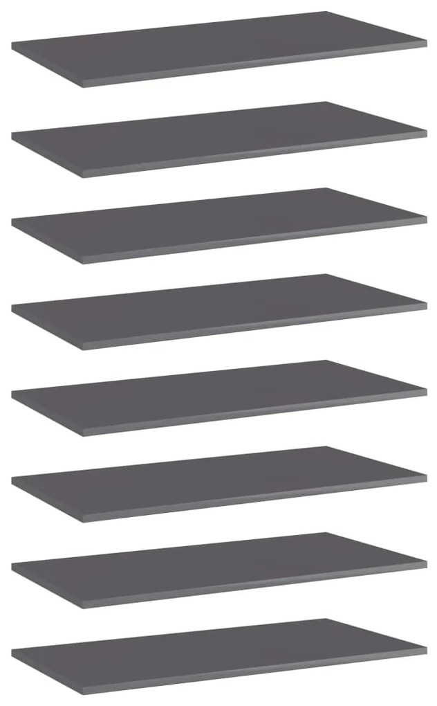 vidaXL Prateleiras para estante 8 pcs 80x40x1,5cm contraplacado cinza