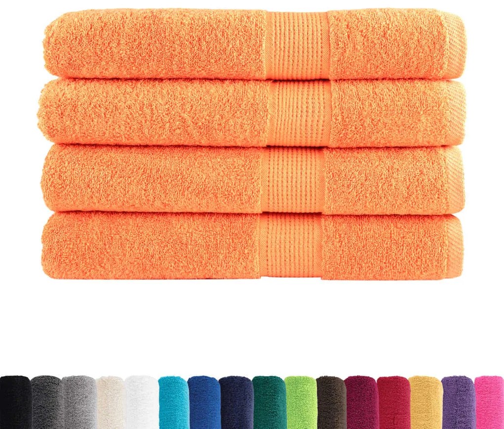 Toalhas premium SOLUND 4 pcs 100x200 cm 600 gsm laranja