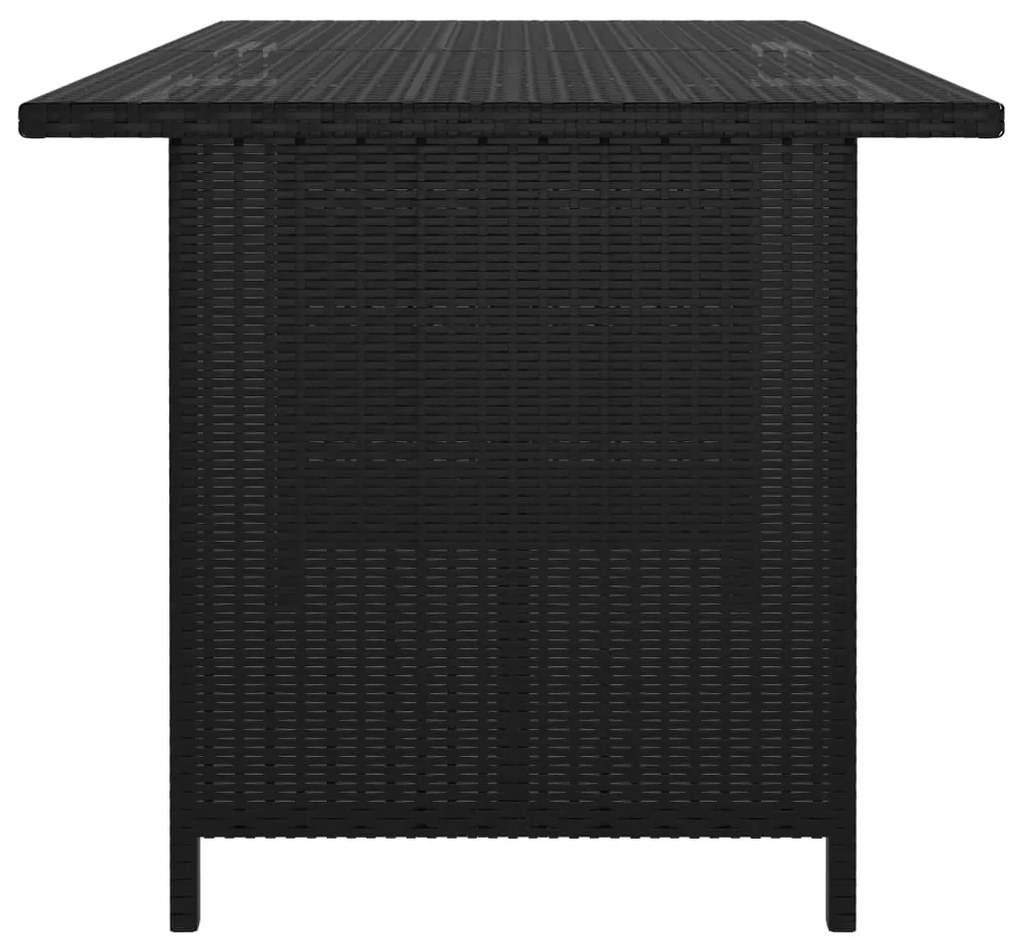 9 pcs conjunto lounge de jardim c/ almofadões vime PE preto