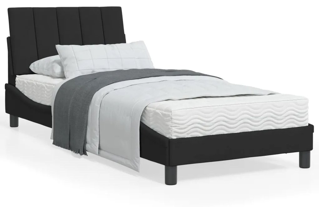 vidaXL Estrutura de cama c/ cabeceira 90x200 cm veludo preto