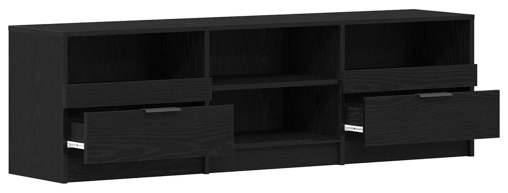 Estante para TV Carvalho Preto 150x33,5x45 cm Madeira Revestida