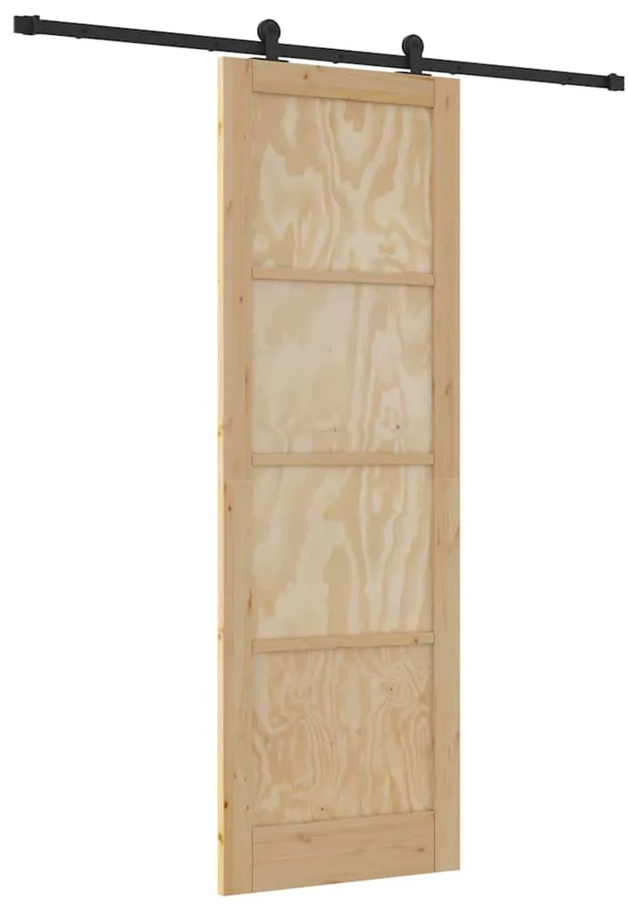 Porta Deslizante com Conjunto de Ferragens 78x232 cm Madeira de Pinho