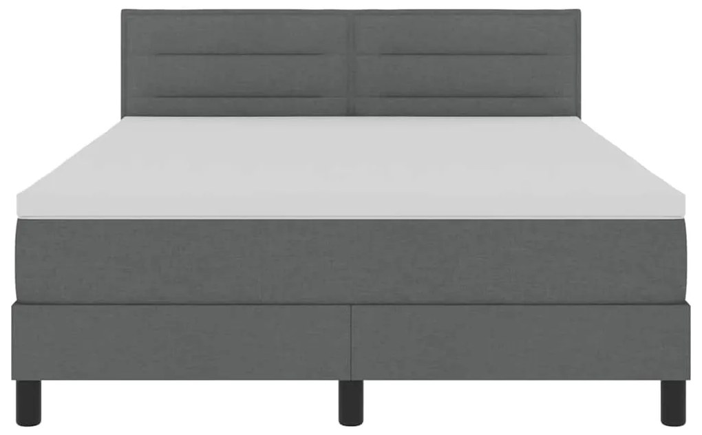 Cama Box Spring com Colchão Cinza Escuro 160x200 cm Tecido