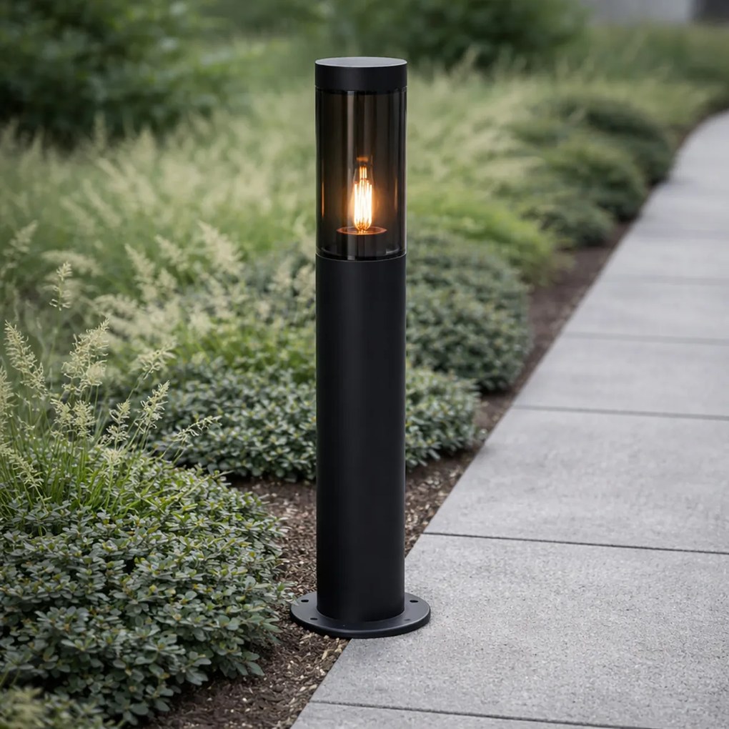 Candeeiro de poste moderno exterior preto 45 cm IP44 - Rox
