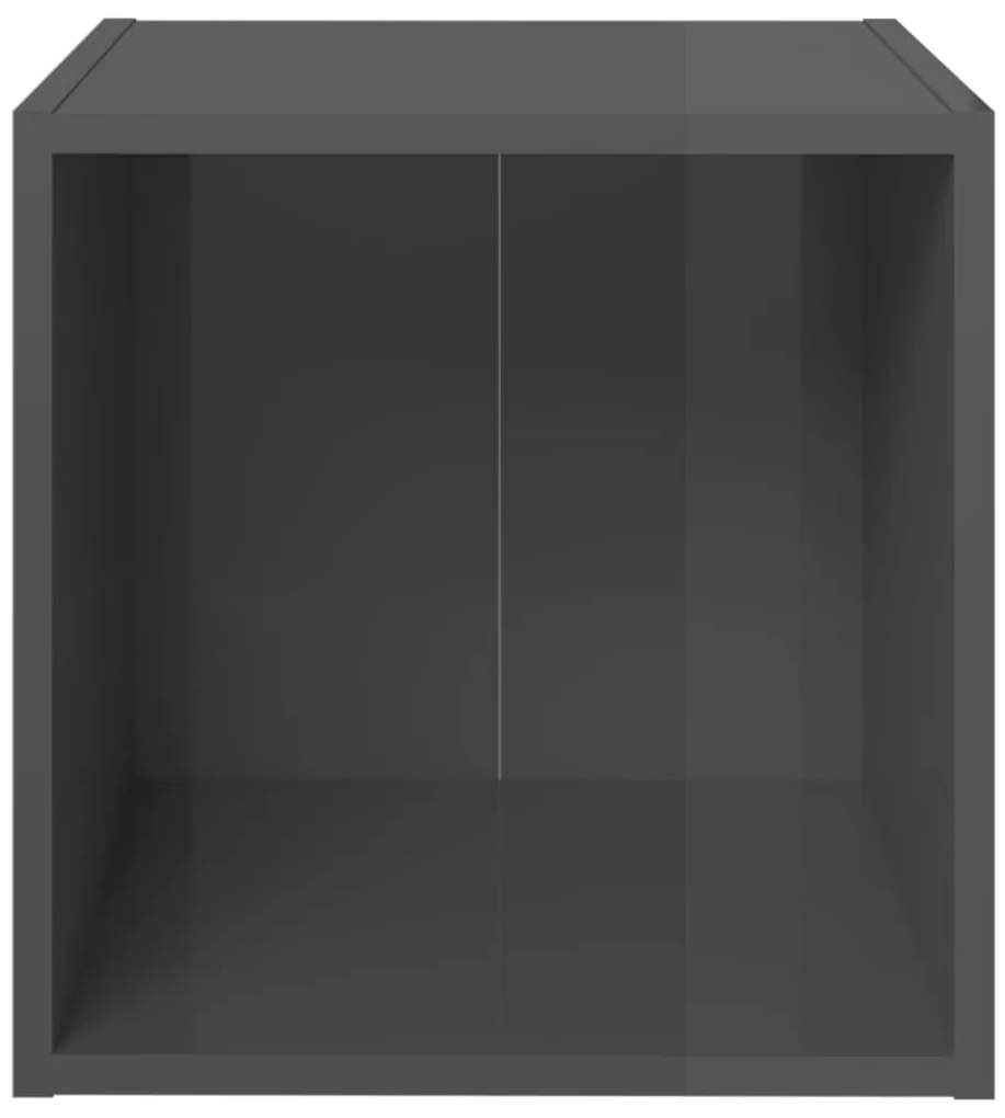 6 pcs conjunto móveis de TV derivados madeira cinza brilhante