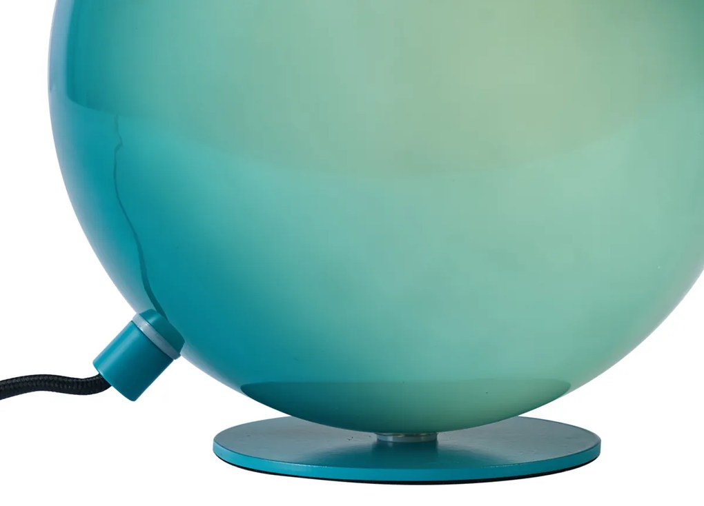Candeeiro de Mesa Retro Azul com Vidro - Mabel Retro