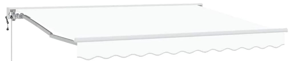 Toldo Retrátil Manual Branco 350x200 cm Tecido e Alumínio