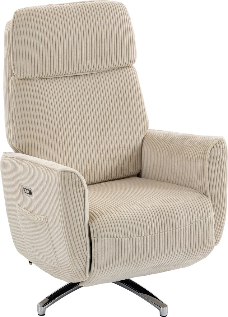 HOMCOM Poltrona Relax Elétrica Ajustável com Função Reclinável, 2 Motores, Giratória, Poltrona de TV com Porta USB | Aosom Portugal