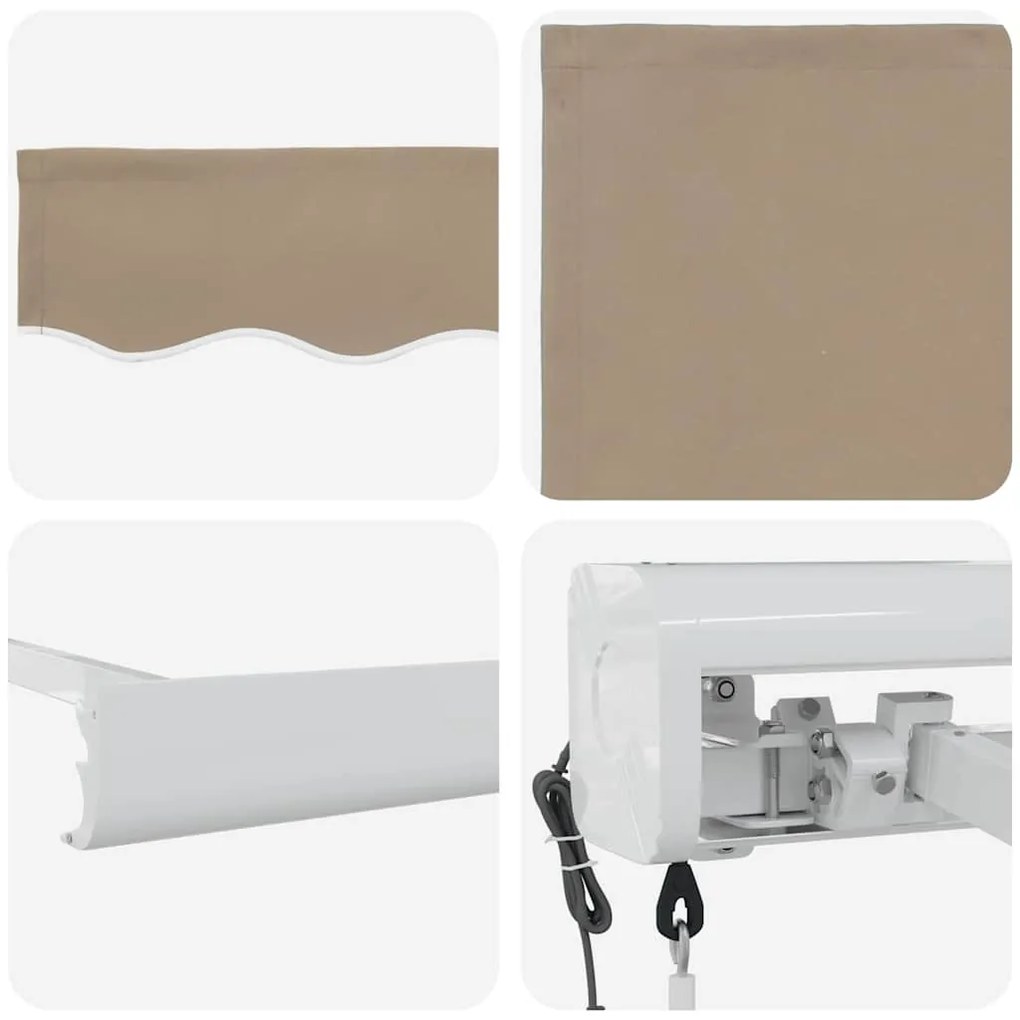 Toldo Retrátil Automático Bege 350x250 cm