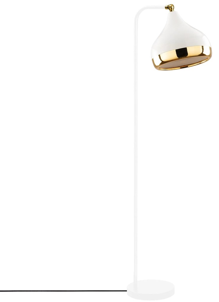 Candeeiro de Pé Yildo – Branco e Dourado – 30 x 17 cm