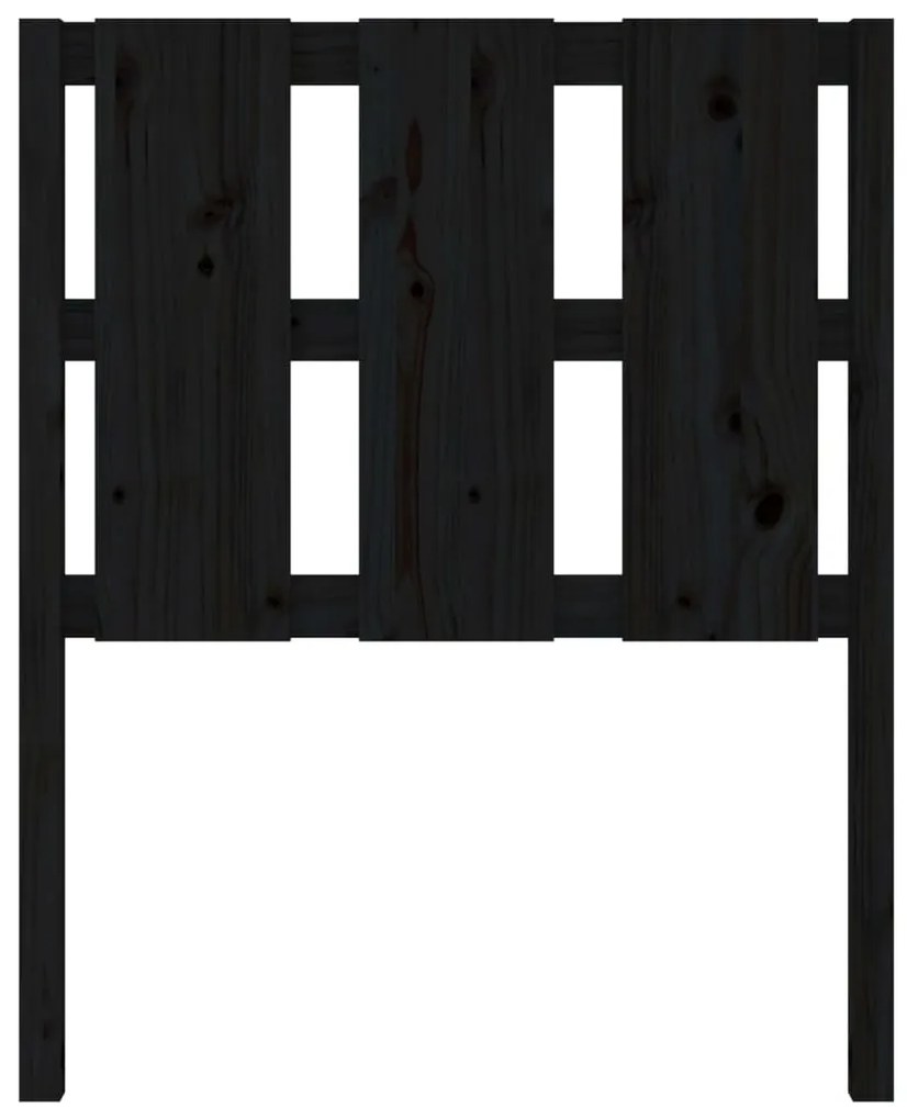 Cabeceira de cama 80,5x4x100 cm madeira de pinho maciça preto