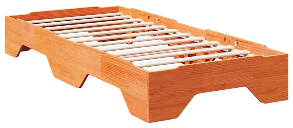 Cama sem colchão empilháveis 75x190 cm madeira castanho-mel