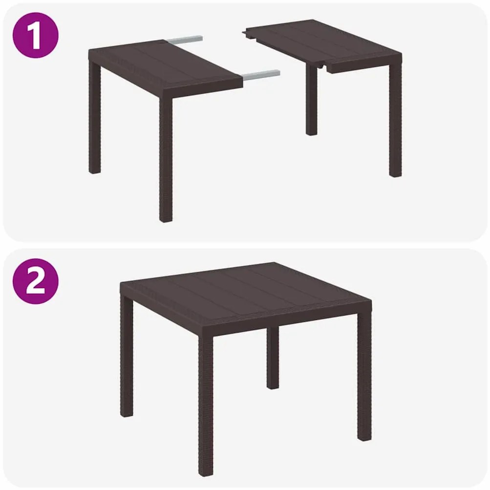 Conjunto de Jantar no Jardim 3 pcs Castanho 100 x 100 x 73 cm