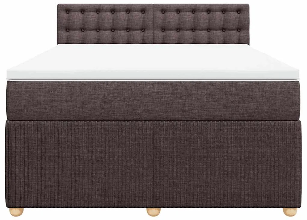 Cama com molas/colchão 140x190 cm tecido castanho-escuro