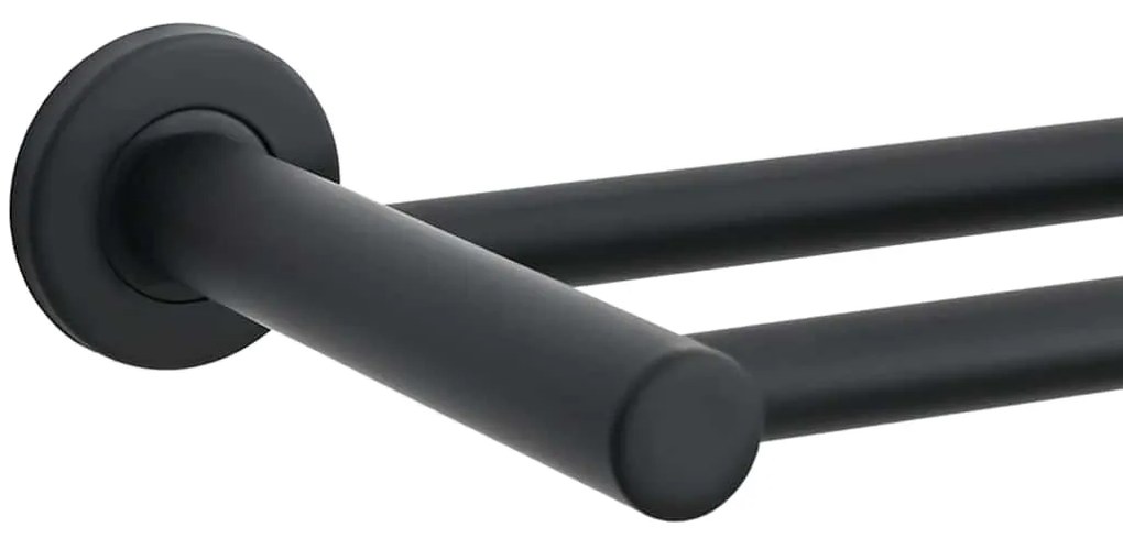 Suporte de Toalha Preto 61 x 14.5 x 5 cm Aço inoxidável