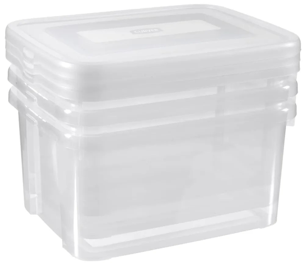 443853 Curver Conjunto de caixas de arrumação Handy 3x25L transparente