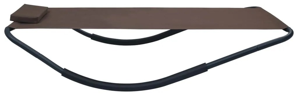Espreguiçadeira de jardim 200x90 cm aço castanho