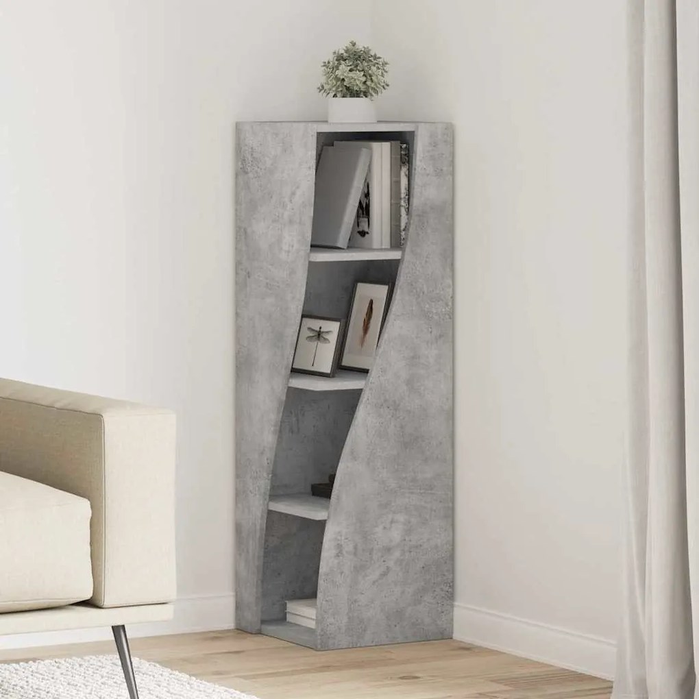 vidaXL Armário de canto Cinzento 32x32x102cm Madeira processada