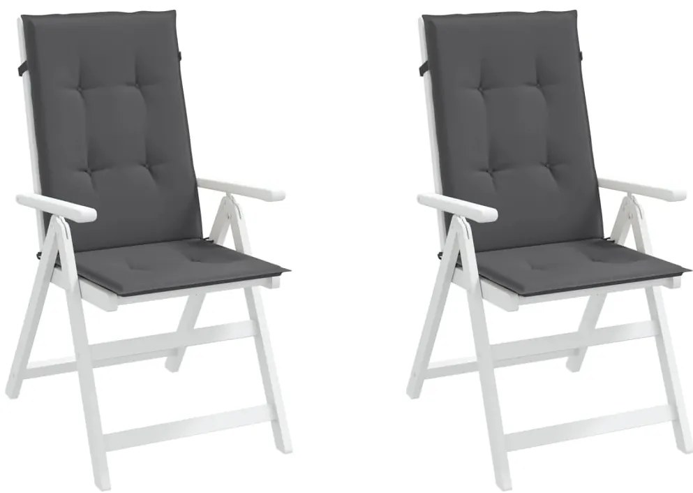 Almofadões para cadeiras altas de jardim 2 pcs tecido antracite
