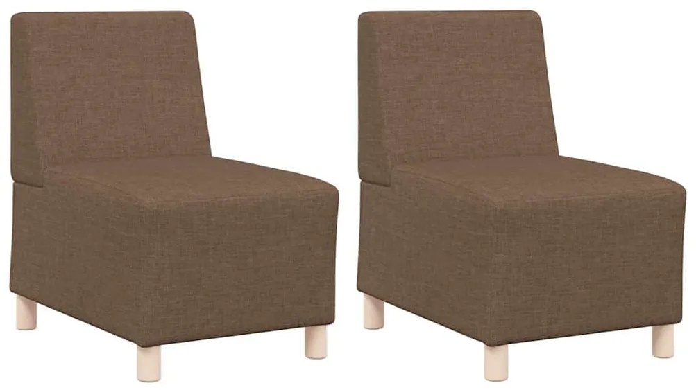 Cadeira de Sofá Cinza Claro 55 cm em Tecido 2 pcs Castanho