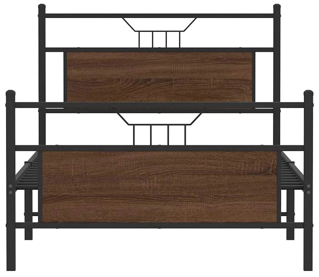 Estrutura cama s/ colchão derivados madeira carvalho castanho