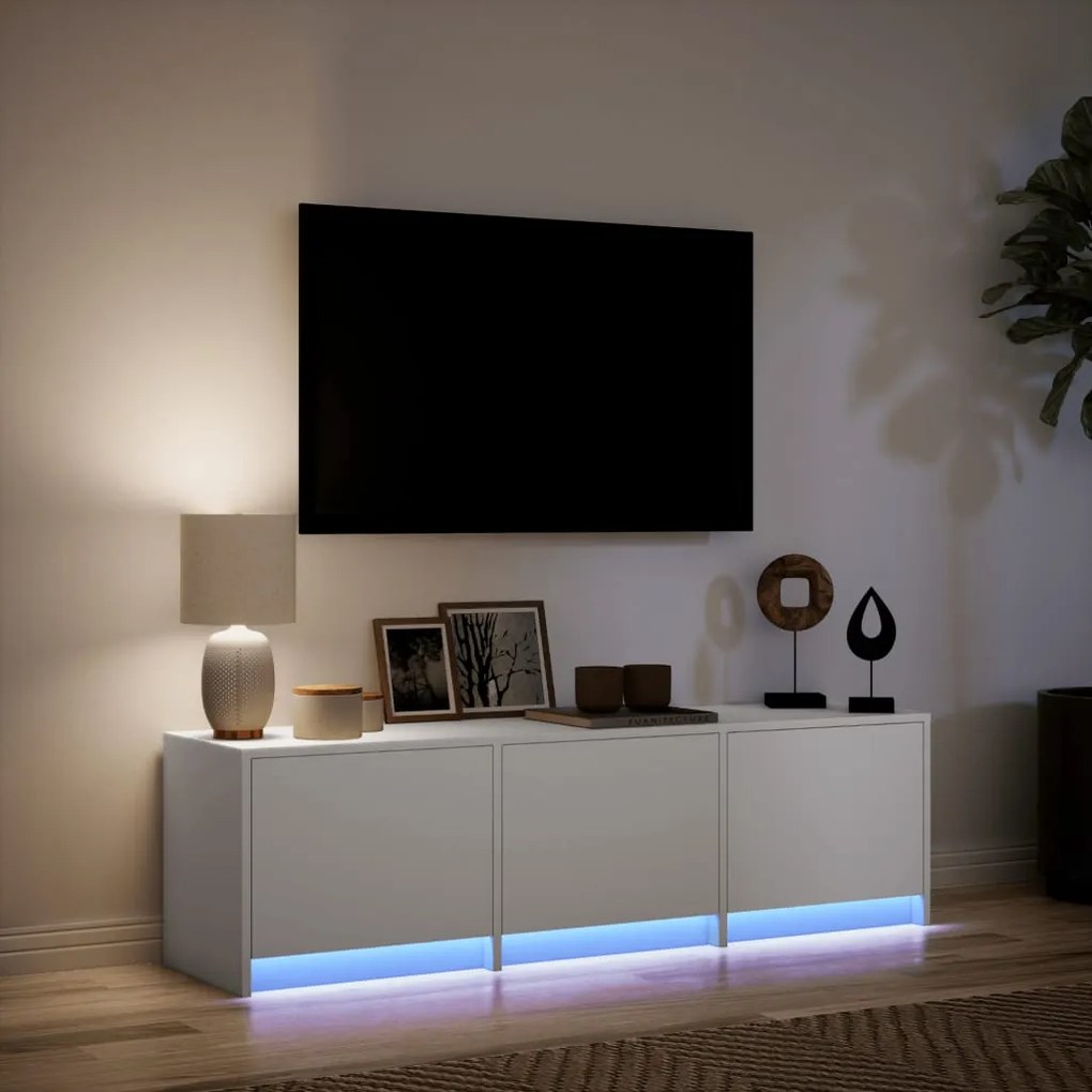 Móvel de TV 140x34x50 cm derivados de madeira branco