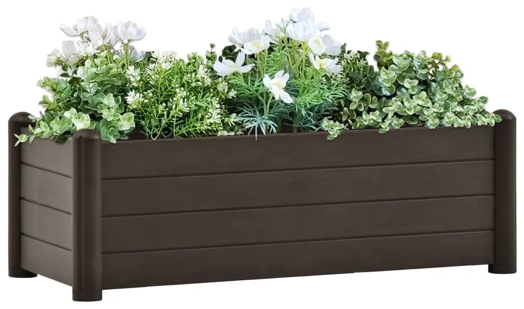 Canteiro elevado para jardim PP 100x43x35 cm moca