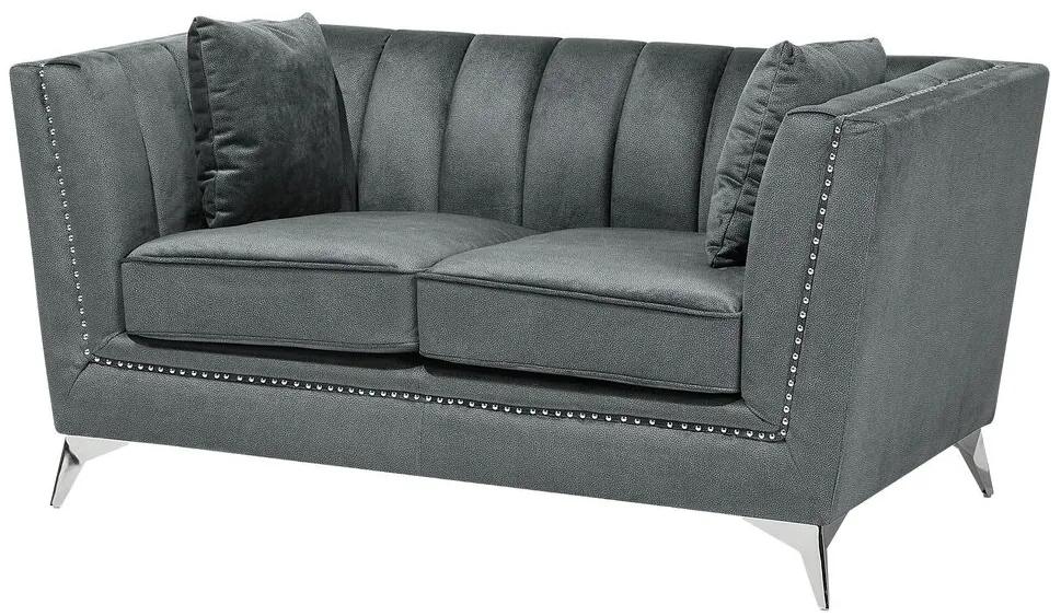 Conjunto de sofás com 5 lugares em veludo cinzento GAULA Beliani