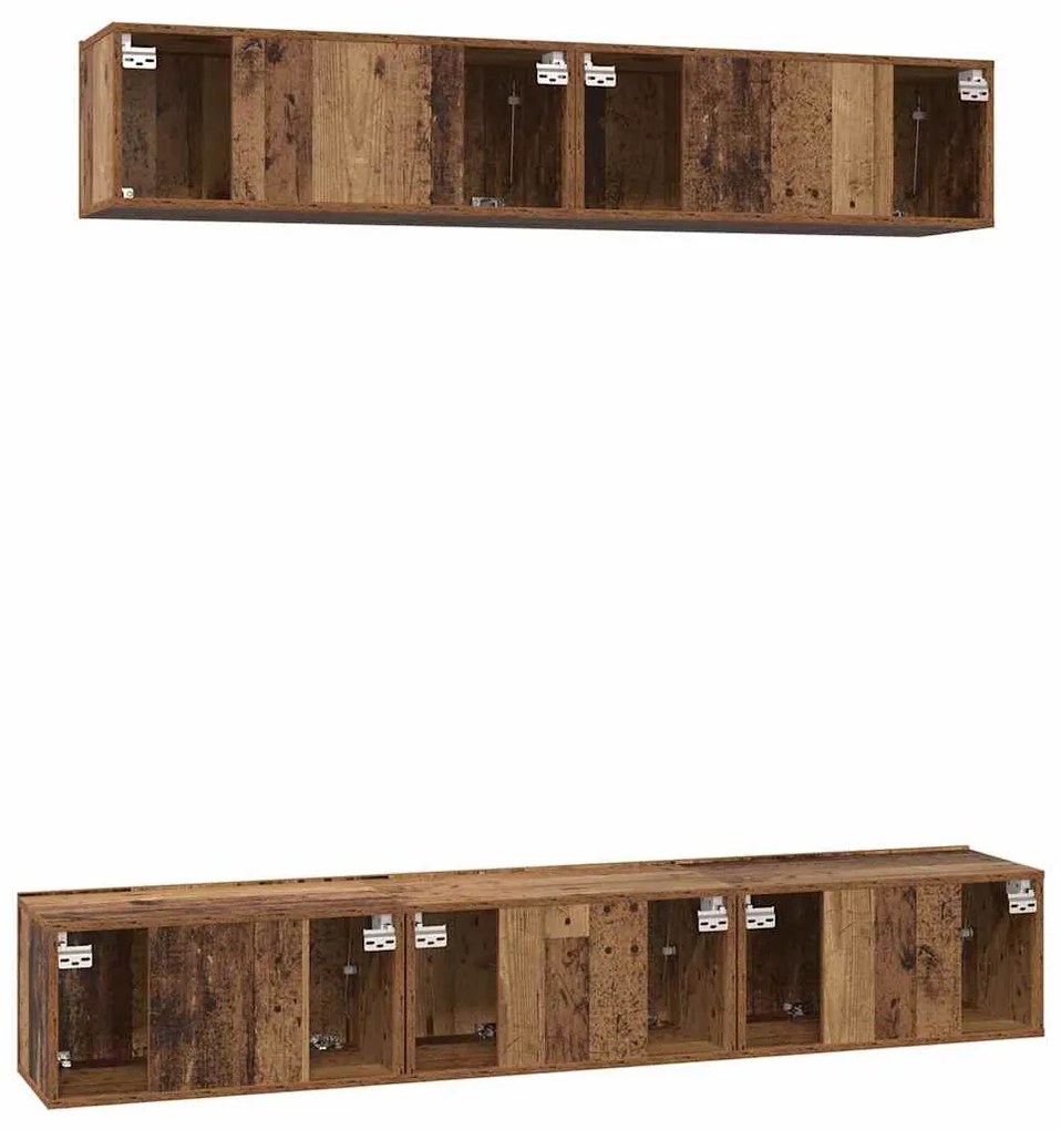Conjunto de móvel de TV 5 pcs Madeira antiga Standard Médio