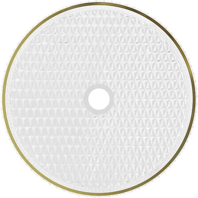 Mexen Aura lavatório de vidro de bancada 39 x 39 cm, transparente/dourado - 24013905
