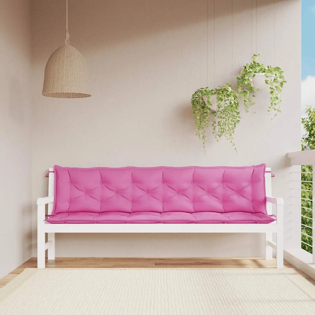 Almofadões p/ banco de jardim 2 pcs 200x50x7 cm tecido rosa
