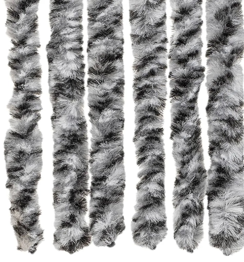 Cortina anti-insetos 118x220 cm chenille cinzento/preto/branco