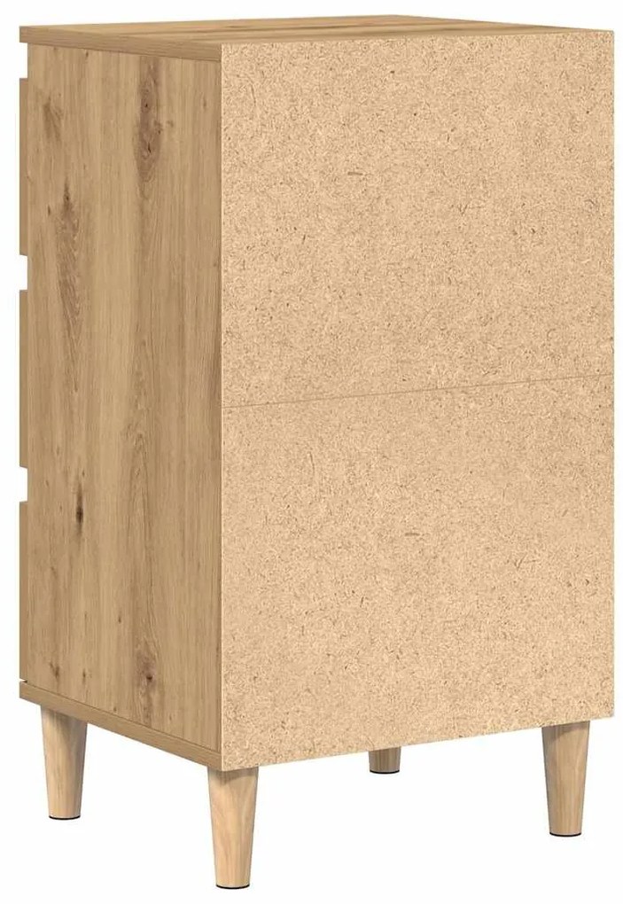Mesa de cabeceira vidaXL Carvalho Artisan 40x35x70 cm Madeira de engen