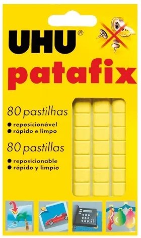 Cola Massa Adesiva 80 Pastilhas Uhu Patafix Amarela - UHU